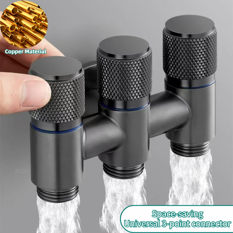 Toilet Fill Valve - Universal 1/2 Thread One Into Three