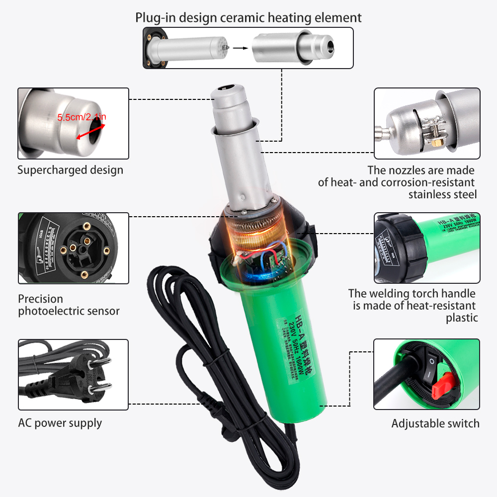 220V 1600W Plastic Welding Gun - Pipe Freeze Spray recension och pris
