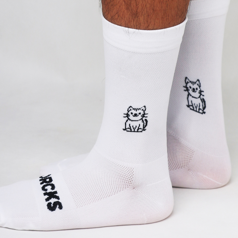 Cat Pattern Cycling Socks Spri - Pipe Bending Spring recension och pris