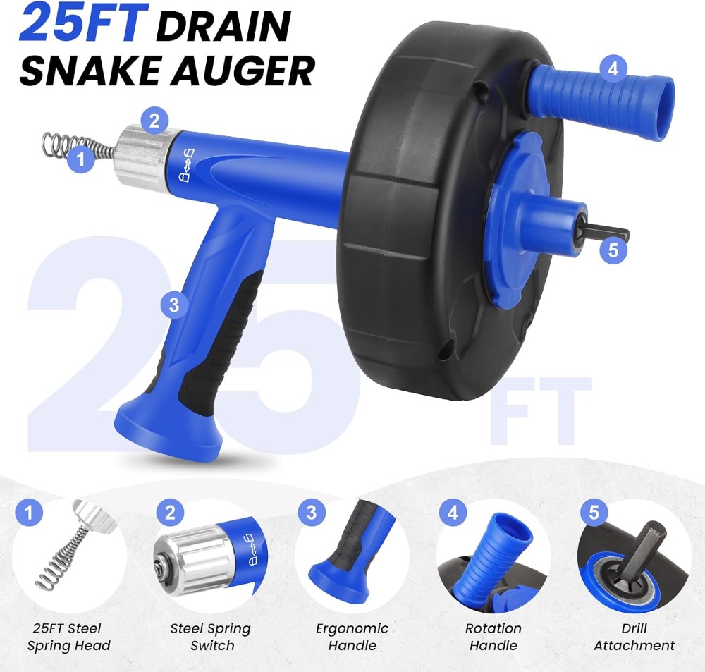 25FT Drain Snake with Drill Ad - Drain Snake Flexible recension och pris