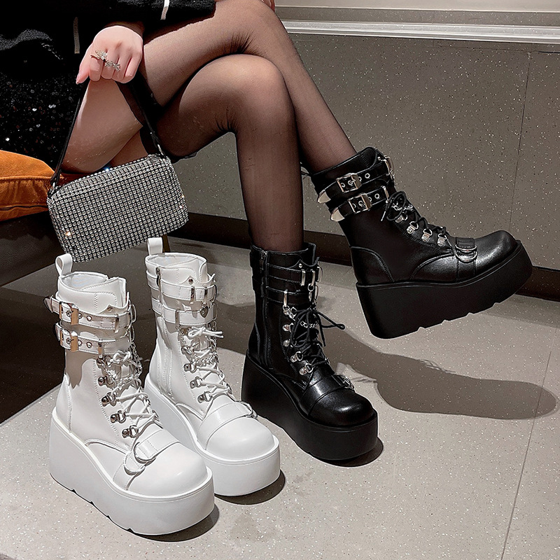 Punk Style Women's Boots Brand - Pipe Bending Spring recension och pris